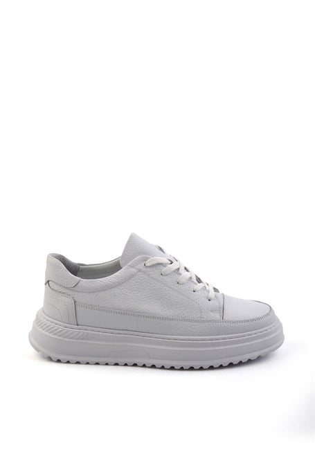 Beyaz Hakiki Deri Erkek Sneaker E01304005503