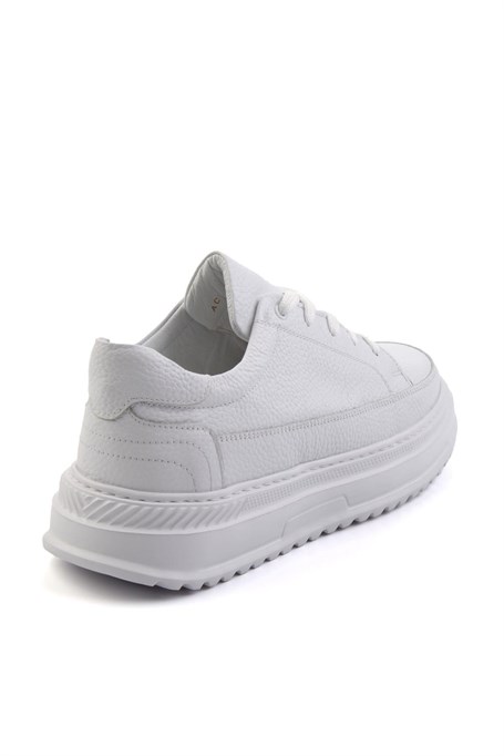Beyaz Hakiki Deri Erkek Sneaker E01304005503