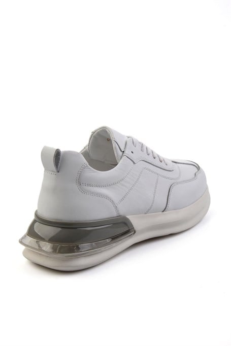 Beyaz Hakiki Deri Erkek Sneaker E01307266903