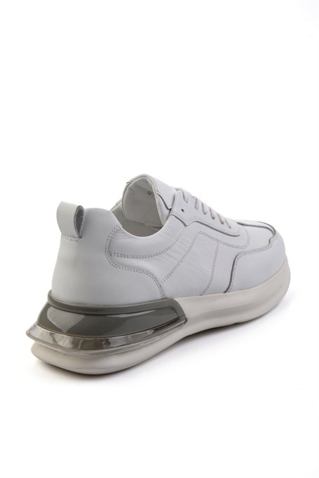 Beyaz Hakiki Deri Erkek Sneaker E01307266903