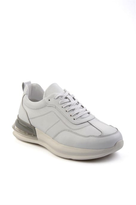 Beyaz Hakiki Deri Erkek Sneaker E01307266903