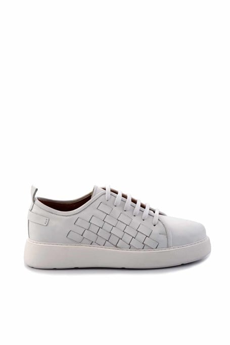 Beyaz Hakiki Deri Erkek Sneaker E01310111741