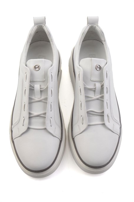 Beyaz Hakiki Deri Erkek Sneaker E01398028043