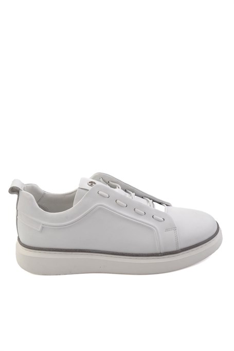 Beyaz Hakiki Deri Erkek Sneaker E01398028043