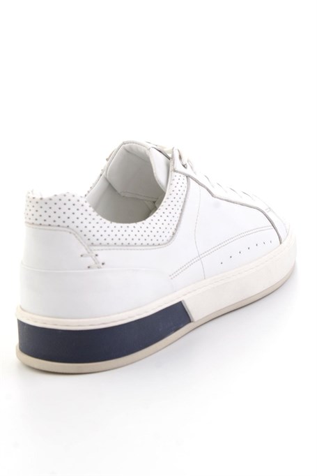 Beyaz Hakiki Deri Erkek Sneaker E01398008743