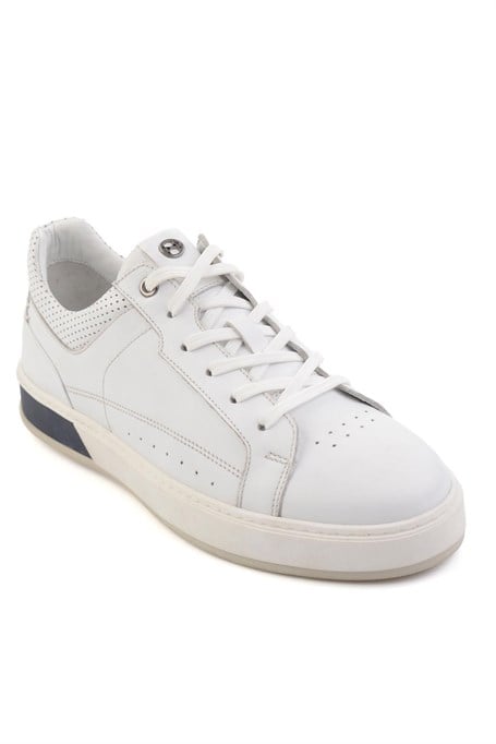 Beyaz Hakiki Deri Erkek Sneaker E01398008743