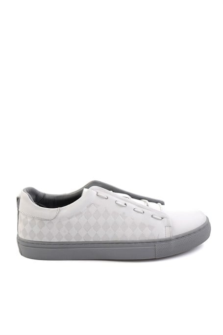 Beyaz Hakiki Deri Erkek Sneaker E01535125703