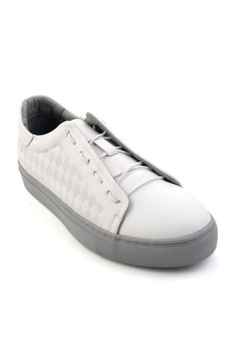 Beyaz Hakiki Deri Erkek Sneaker E01535125703