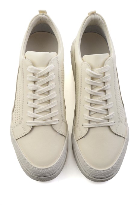 Beyaz Hakiki Deri Erkek Sneaker E01549000303