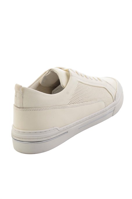 Beyaz Hakiki Deri Erkek Sneaker E01549000303
