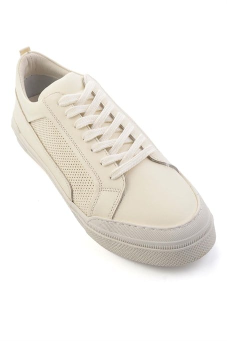 Beyaz Hakiki Deri Erkek Sneaker E01549000303