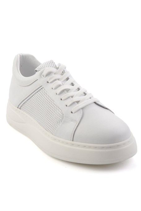 Beyaz Hakiki Deri Erkek Sneaker E01593027203