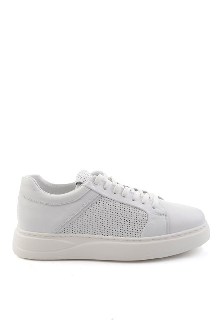 Beyaz Hakiki Deri Erkek Sneaker E01593027203