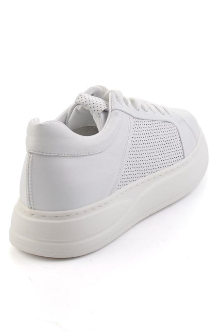 Beyaz Hakiki Deri Erkek Sneaker E01593027203