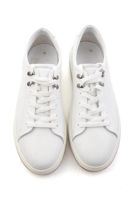 Beyaz Hakiki Deri Erkek Sneaker E01593000503