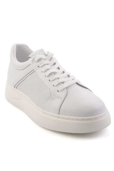 Beyaz Hakiki Deri Erkek Sneaker E01593027203