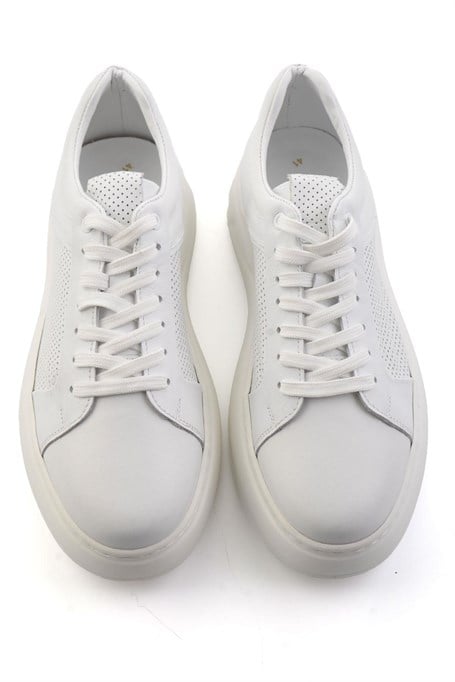 Beyaz Hakiki Deri Erkek Sneaker E01593027203