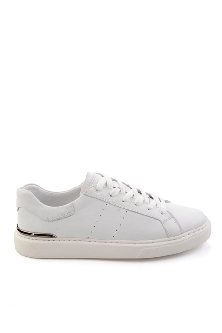Beyaz Hakiki Deri Erkek Sneaker E01595327543