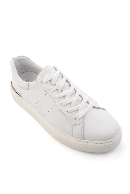 Beyaz Hakiki Deri Erkek Sneaker E01595327543