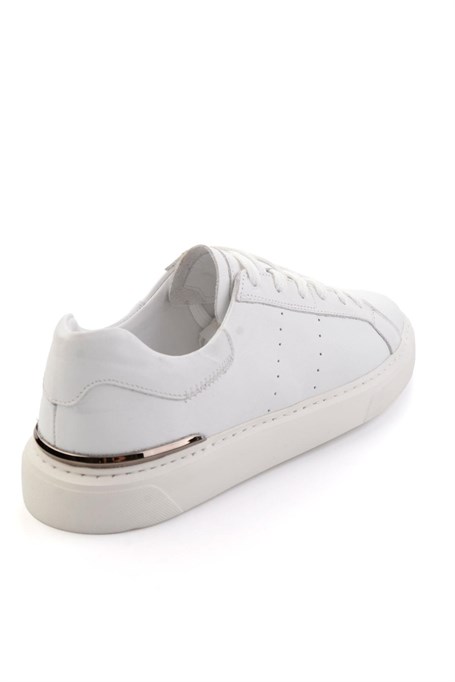 Beyaz Hakiki Deri Erkek Sneaker E01595327543