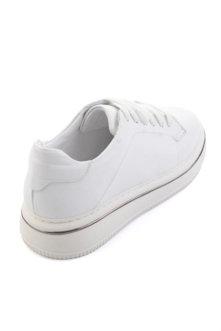 Beyaz Hakiki Deri Erkek Sneaker E01595142043