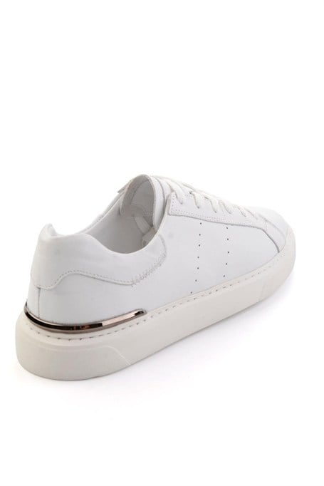 Beyaz Hakiki Deri Erkek Sneaker E01595327543
