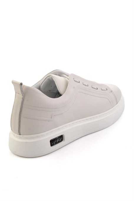 Beyaz Hakiki Deri Erkek Sneaker E01700178003