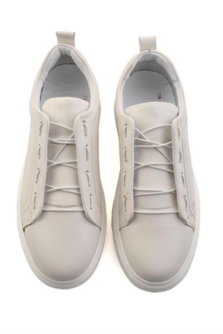 Beyaz Hakiki Deri Erkek Sneaker E01700178003