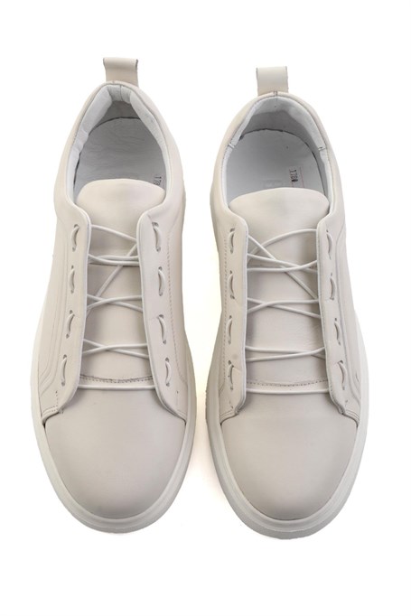 Beyaz Hakiki Deri Erkek Sneaker E01700178003
