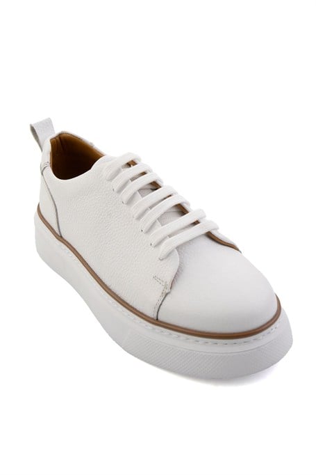 Beyaz Hakiki Deri Erkek Sneaker E01811300540
