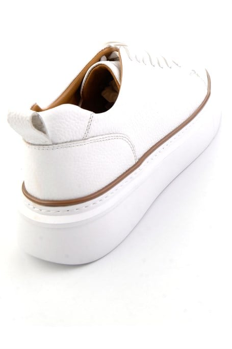 Beyaz Hakiki Deri Erkek Sneaker E01811300540