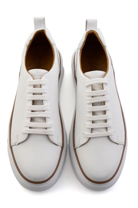 Beyaz Hakiki Deri Erkek Sneaker E01811300540