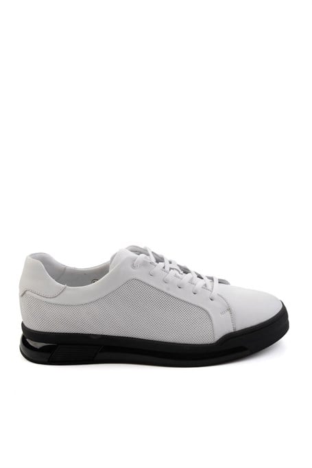 Beyaz Hakiki Deri Erkek Sneaker E01958176643