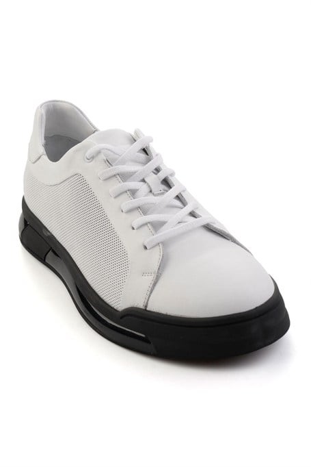 Beyaz Hakiki Deri Erkek Sneaker E01958176643