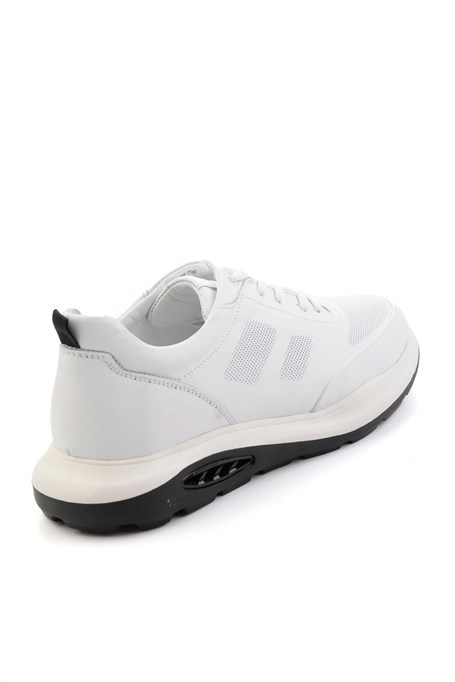 Beyaz Hakiki Deri Erkek Sneaker E01958176343