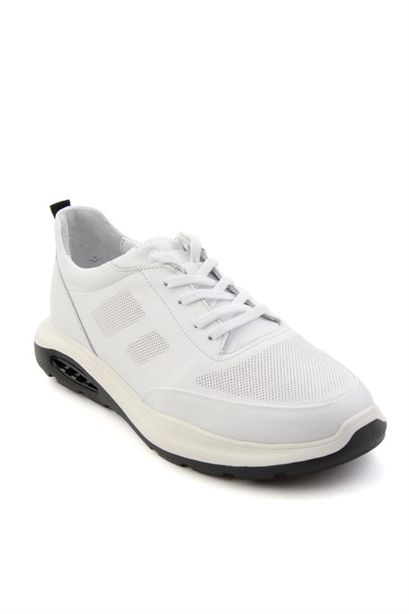 Beyaz Hakiki Deri Erkek Sneaker E01958176343