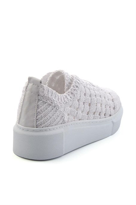 Beyaz Hakiki Deri Kadın Sneaker K01303018616
