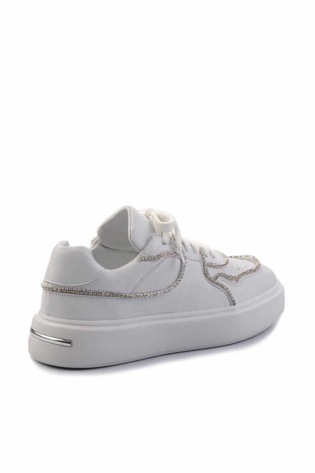 Beyaz Hakiki Deri Kadın Sneaker K01480136703