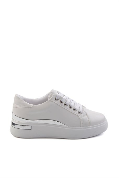 Beyaz Lame  Kadın Sneaker K01179001409