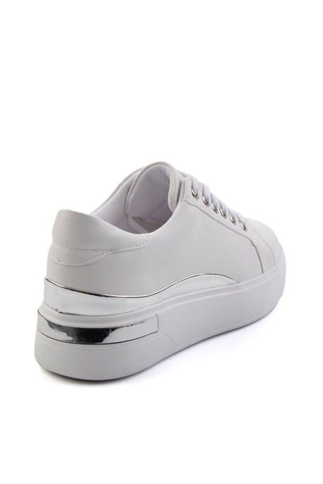 Beyaz Lame  Kadın Sneaker K01179001409