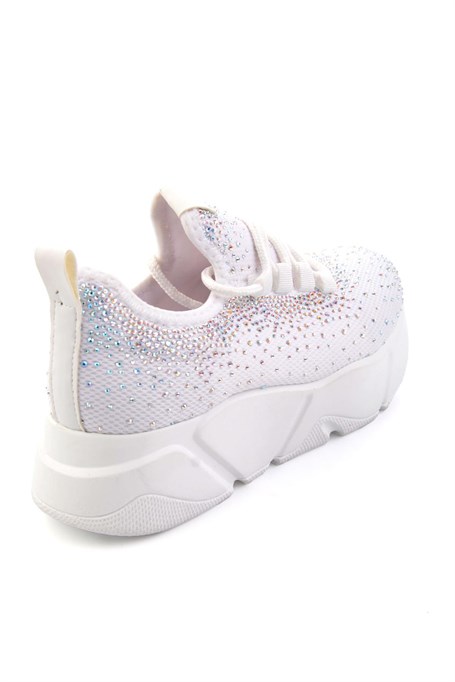 Beyaz Triko  Kadın Sneaker K01824040382