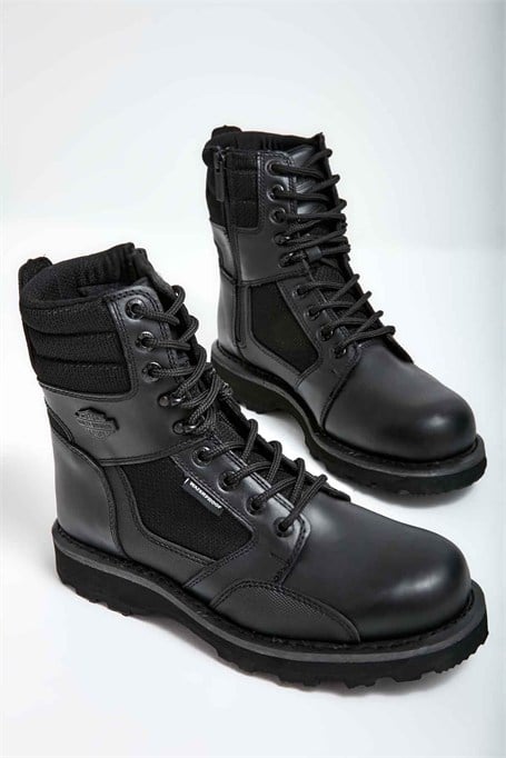 Black Hakiki Deri Erkek Bot & Bootie HD1777064803