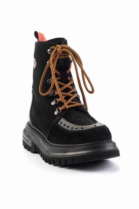 Black Hakiki Deri Erkek Bot & Bootie HD1777061902