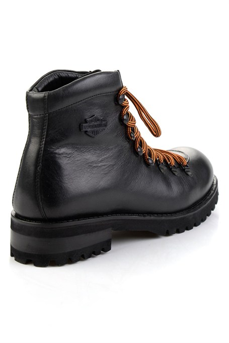 Black Hakiki Deri Erkek Bot & Bootie HD1777006003