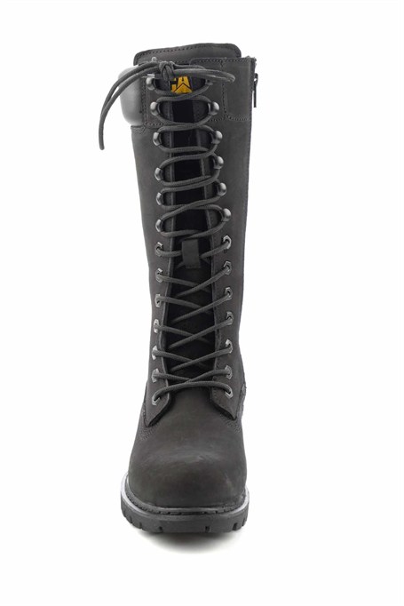 Black Hakiki Deri Kadın Bot & Bootie CAT0111121401