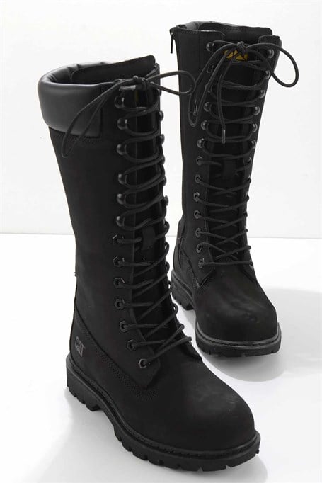 Black Hakiki Deri Kadın Bot & Bootie CAT0111121401