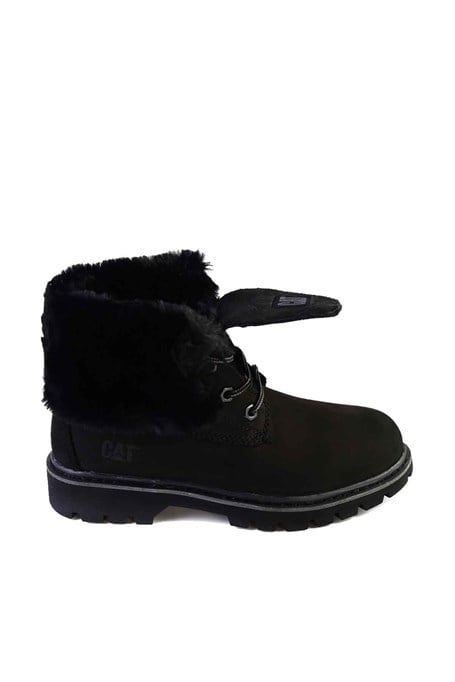 Black Hakiki Deri Kadın Bot & Bootie CAT0111118401