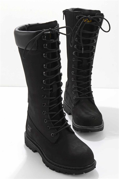 Black Hakiki Deri Kadın Bot & Bootie CAT0111121401
