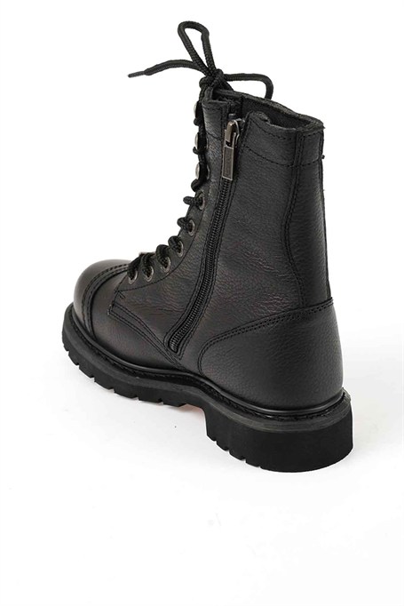 Black Hakiki Deri Kadın Bot & Bootie HD0777032803