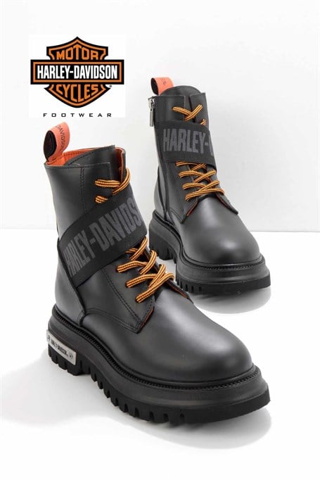 Black Hakiki Deri Kadın Bot & Bootie HD0777055403